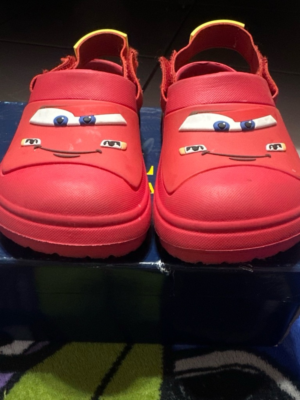 Disney Red Lightning McQueen Clogs with Yellow Trim